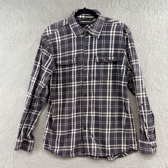 The Hundreds Flannel Shirt Plaid Mens Large Distressed - Picture 1 of 11